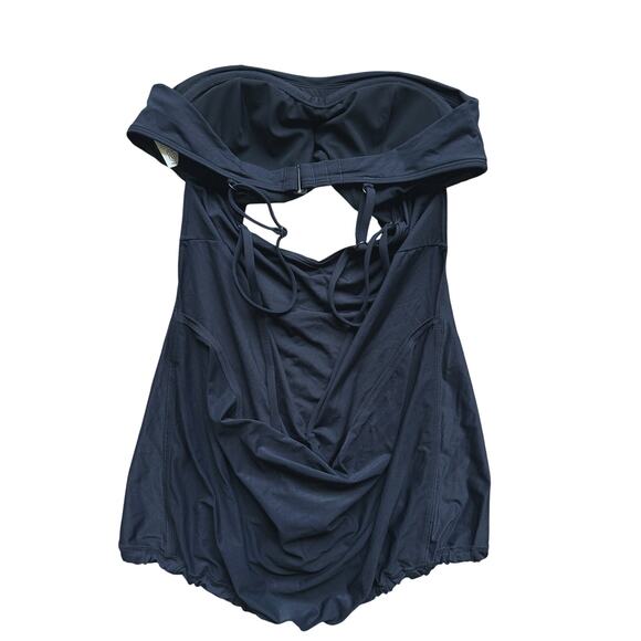 Athleta Black Twist Front Tankini Swim Top 36 B/C Built-In Bra Swim Vacation - Picture 3 of 5